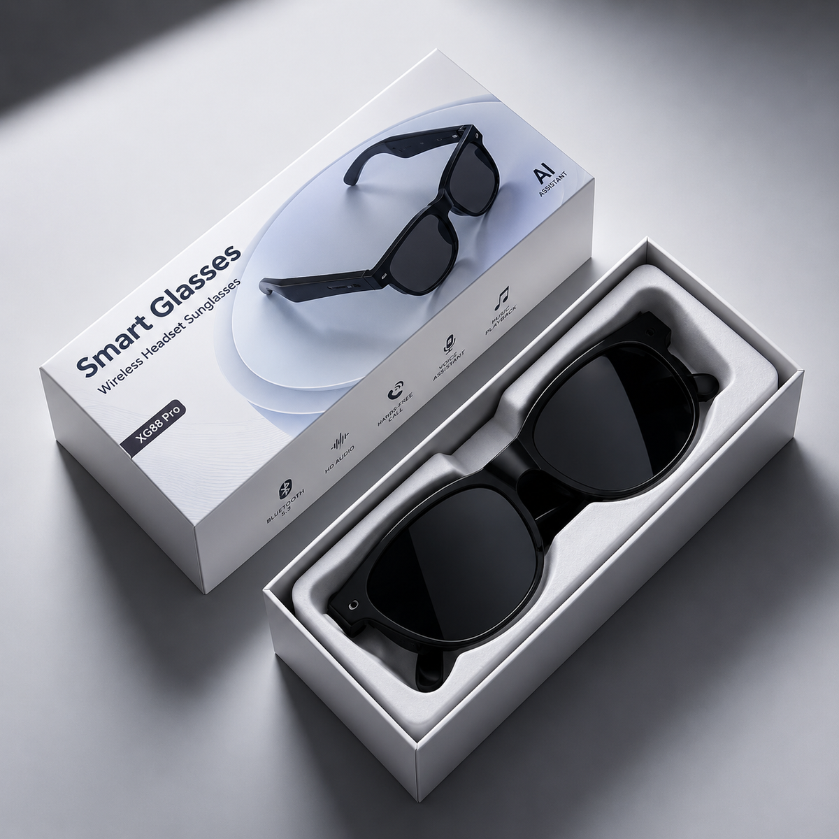 AI Smart Glasses Voice Control Bluetooth HD1080P