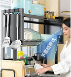 Stainless Steel Kitchen Organizer - Under Sink Draining Rack with Cabinet Door